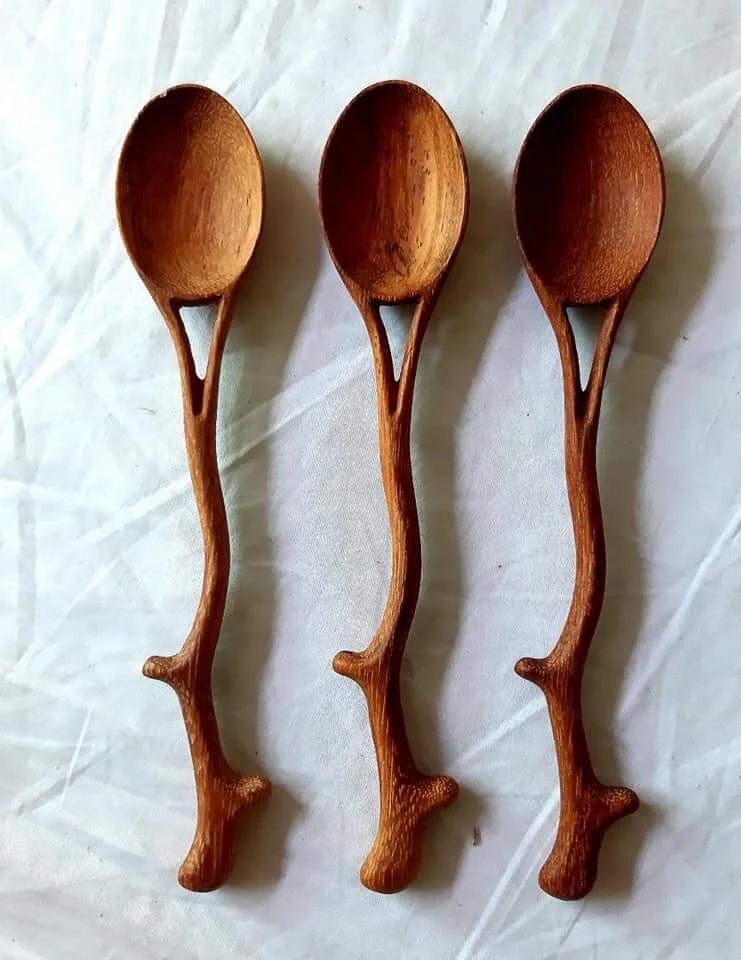 Long Wooden Spoon wooden Table Spoon with Unique Design- Heart Shape