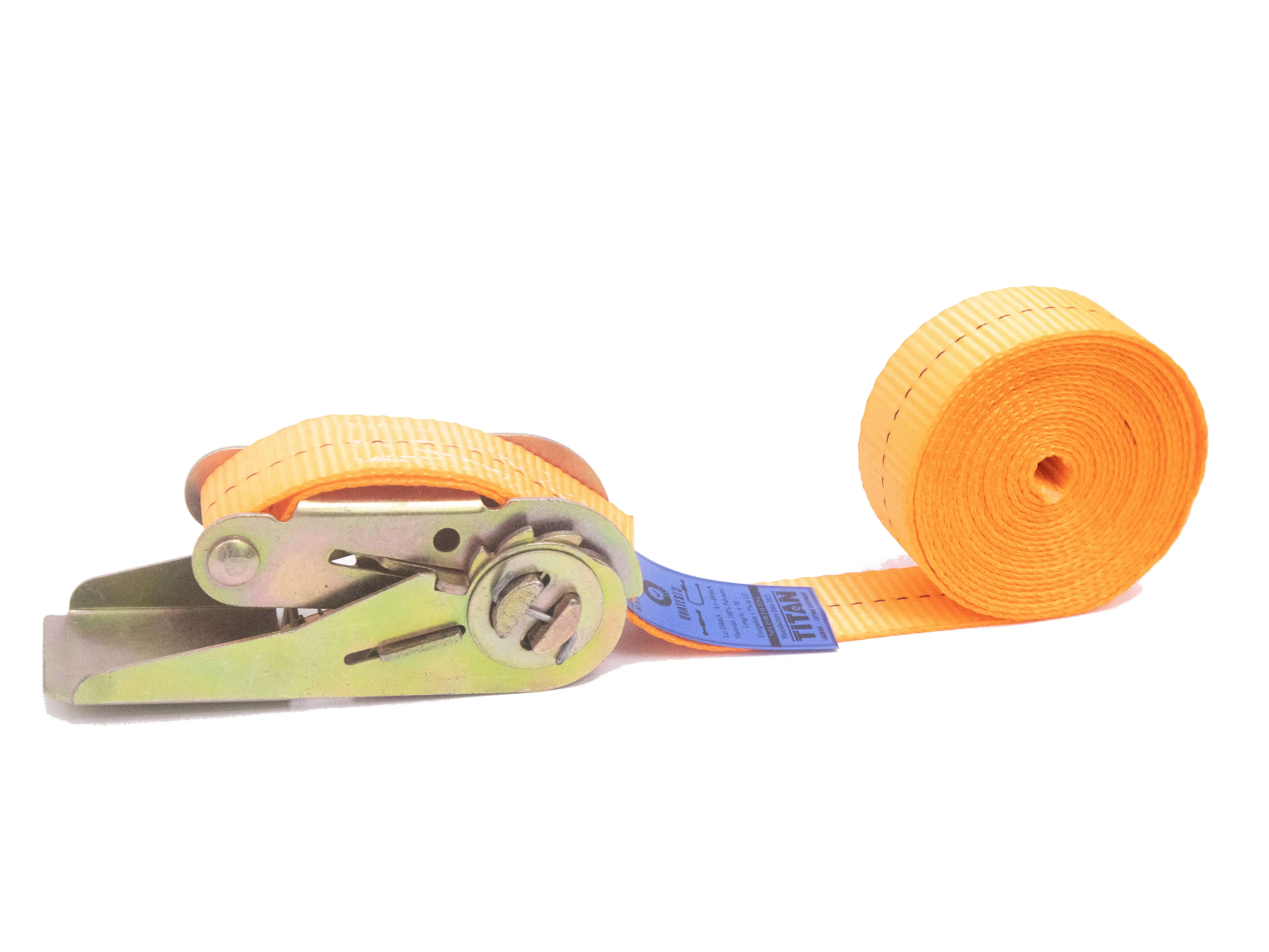 High Quality 25mm Orange Ratchet Tie down Strap with Metal Handle 10m 2 Inch Certified GS Top 1 Supplier from Vietnam No Hook