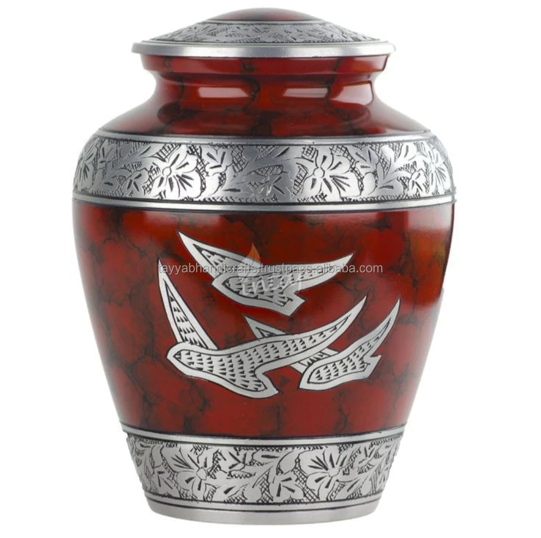 handicraft metal printed urn custom design craftsman handmade finished memorial adult urns for loved one funeral supplies urns