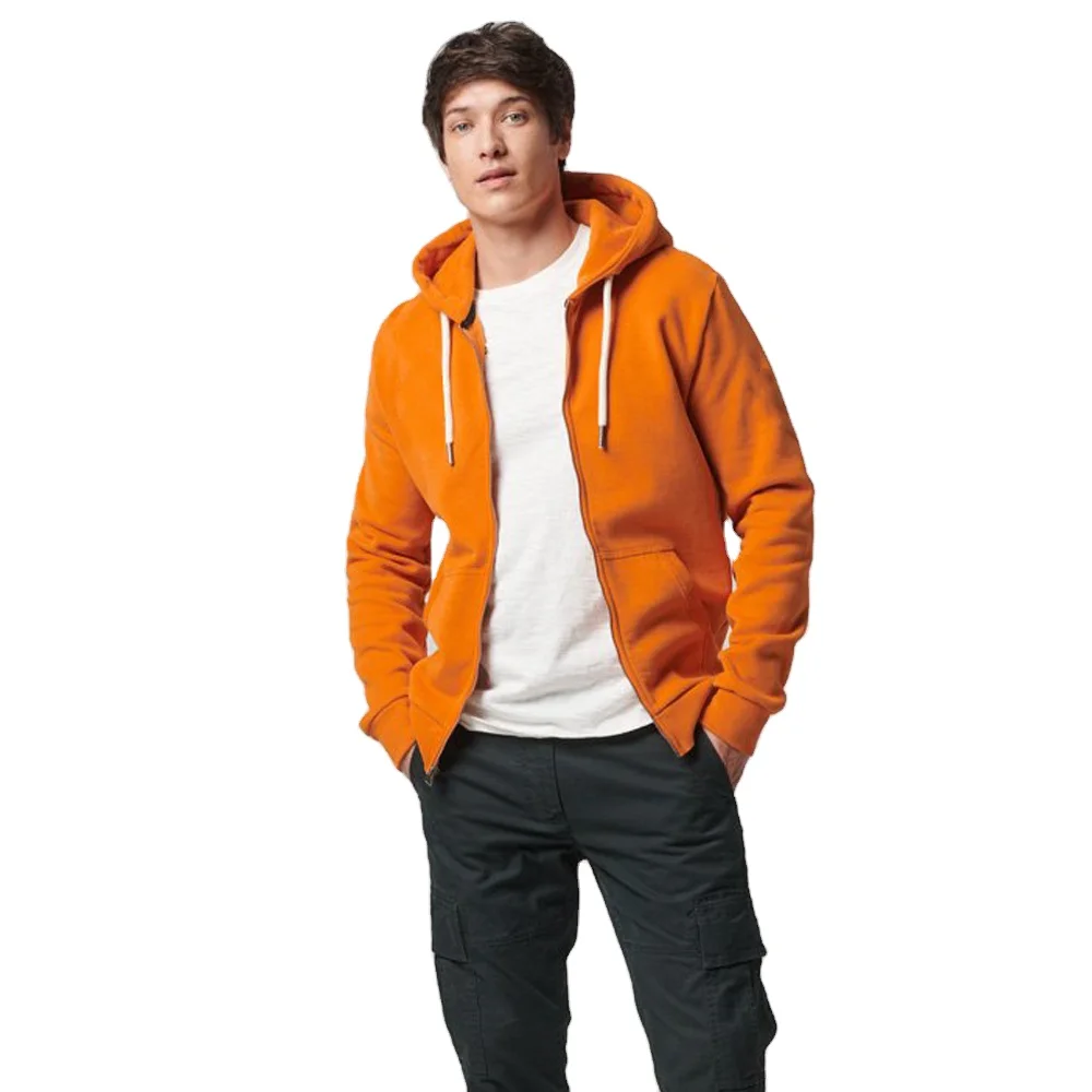 Custom Logo Streetwear Fashion Sports Cotton Polyester Anti-Shrink Full Zip Up Men Hoodie with Custom Logo