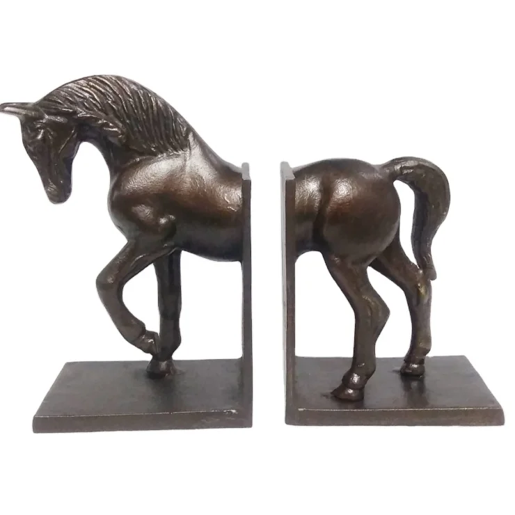 Horse-shaped Book Ends Bookshelf Student Desktop Retro Bookend Books Storage Rack Office Living Room Decoration Ornaments