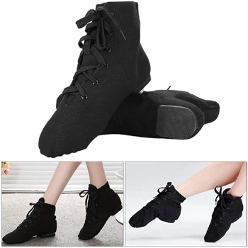 Adult Soft Leather Jazz Dancing Shoes Jazz Boots Men Black 50 Pairs any Port Cotton Fabric Customization Ready to Ship PK