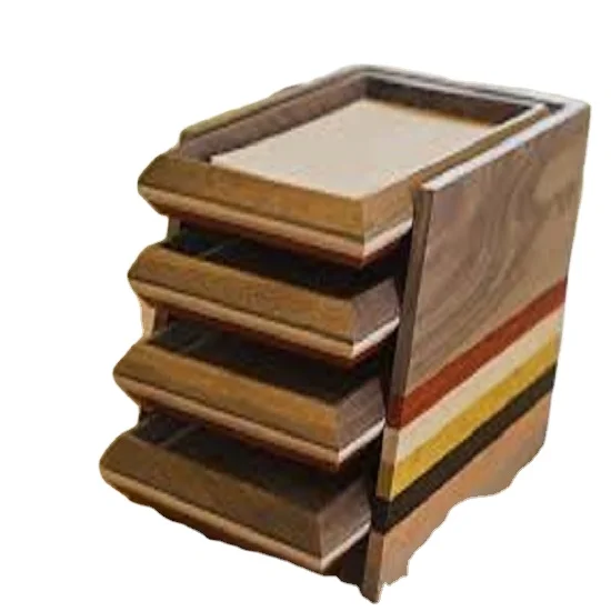 Elegant Designs Home Office Wood Desk Organizer 3 Layer Desk Document Paper A4 File Tray