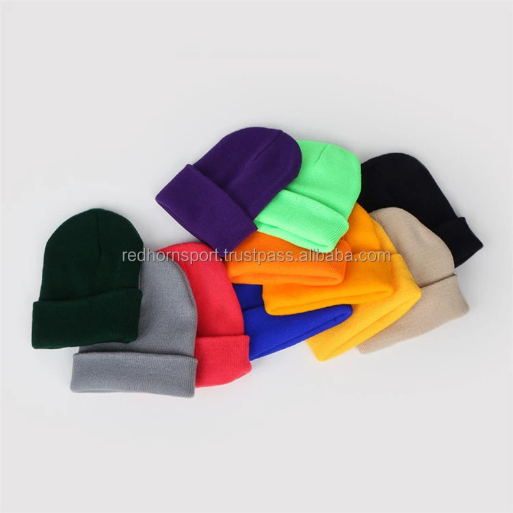 2021 knitted hat gorras al por mayor women custom logo beanies and leather label wholesale For Adults Beanie Knitted Hat