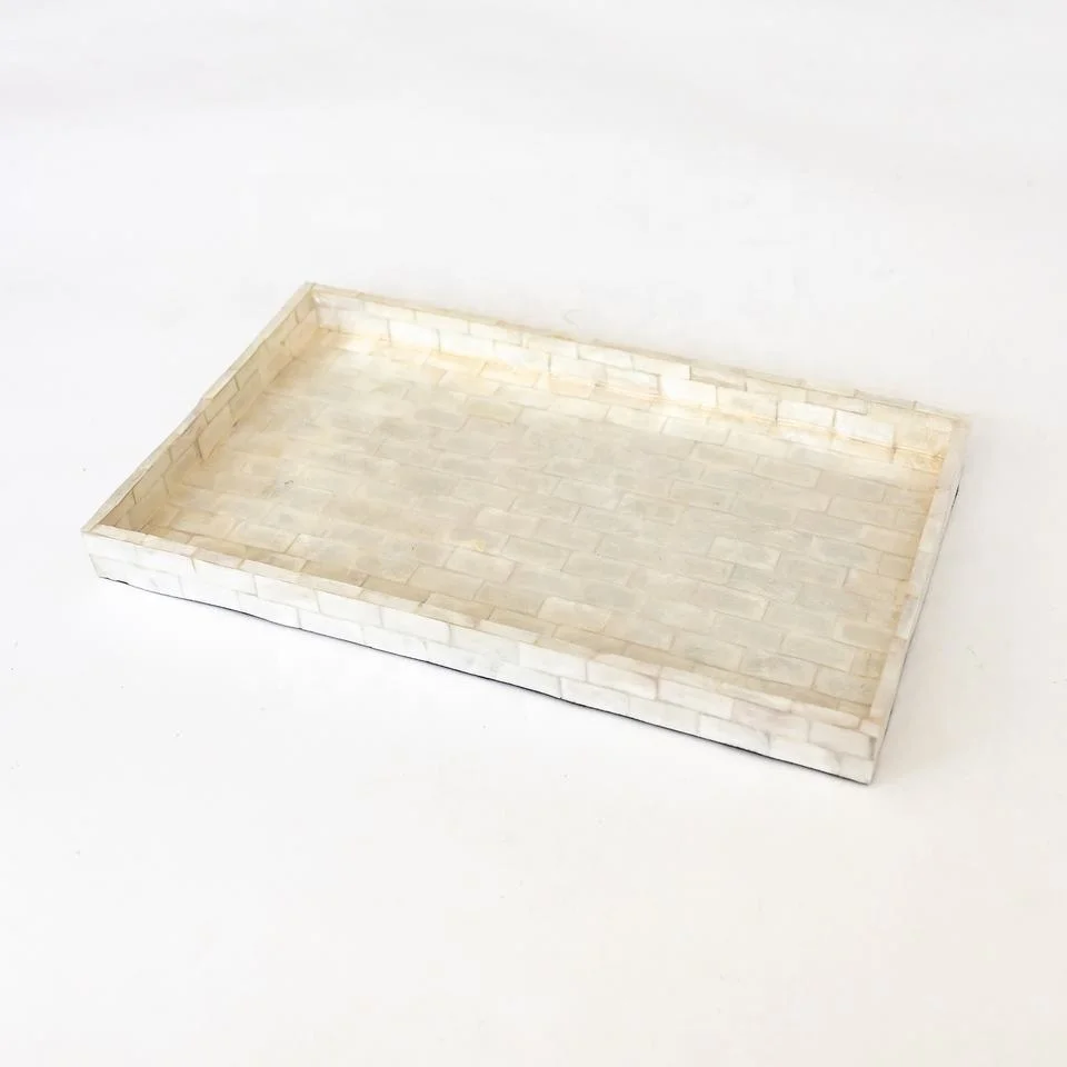 Набор из 3 прямоугольных античных сервировочных лотков с перламутровой вставкой роскошные сервировочные лотки для чая