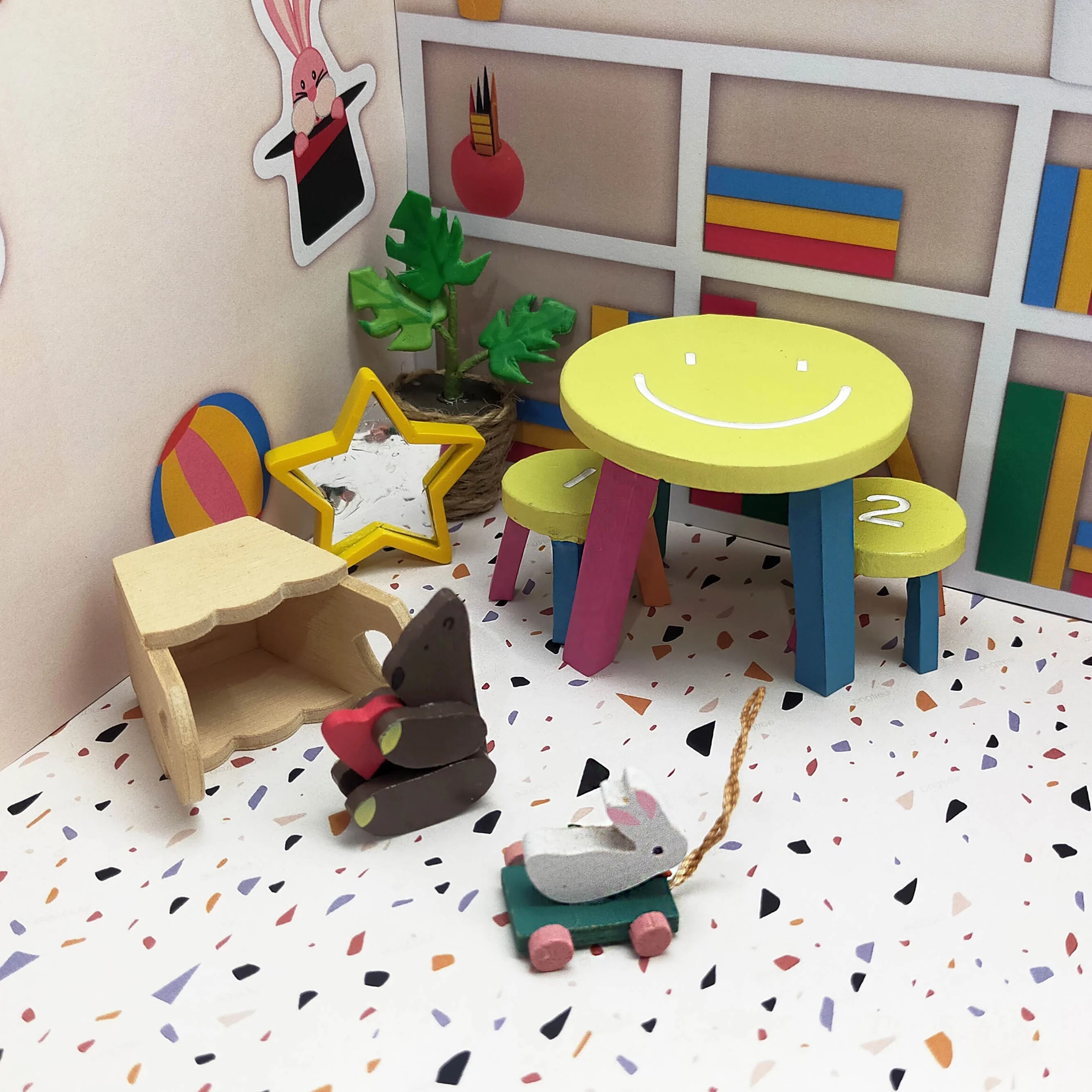 Miniature 1:12 Scale Kindergarten Sense Furniture Toy for Dollhouse Decoration