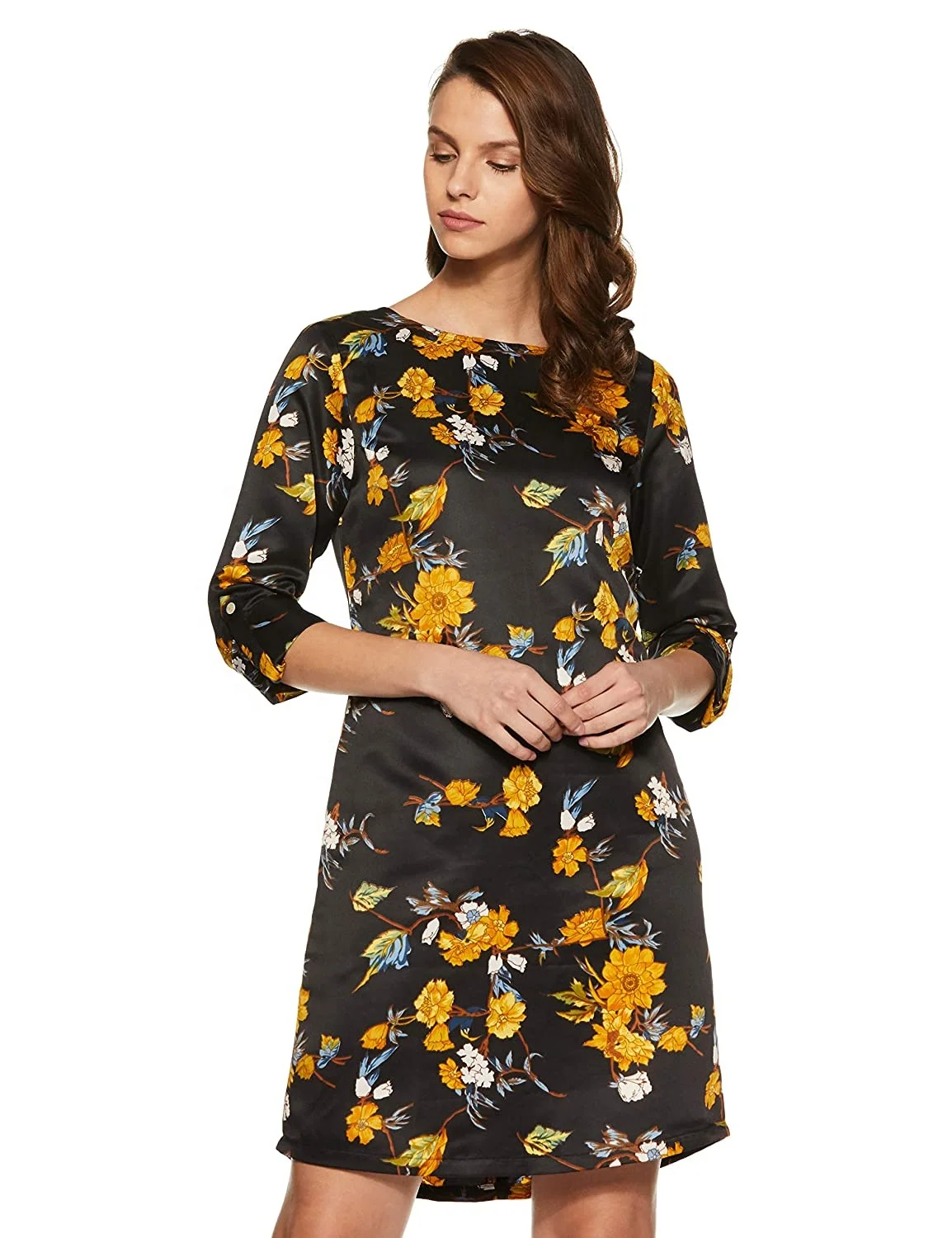 New Arrival Printed Women Shift Knee-Length Romanian Dress Looks Good and Stylish Dress