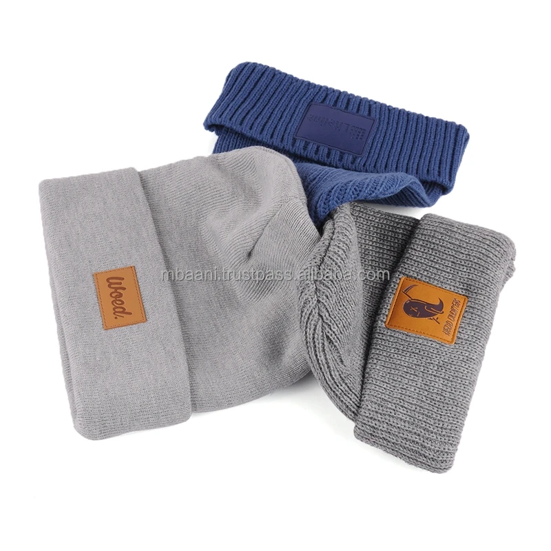 Wholesale sport custom slouchy beanie knitted hat