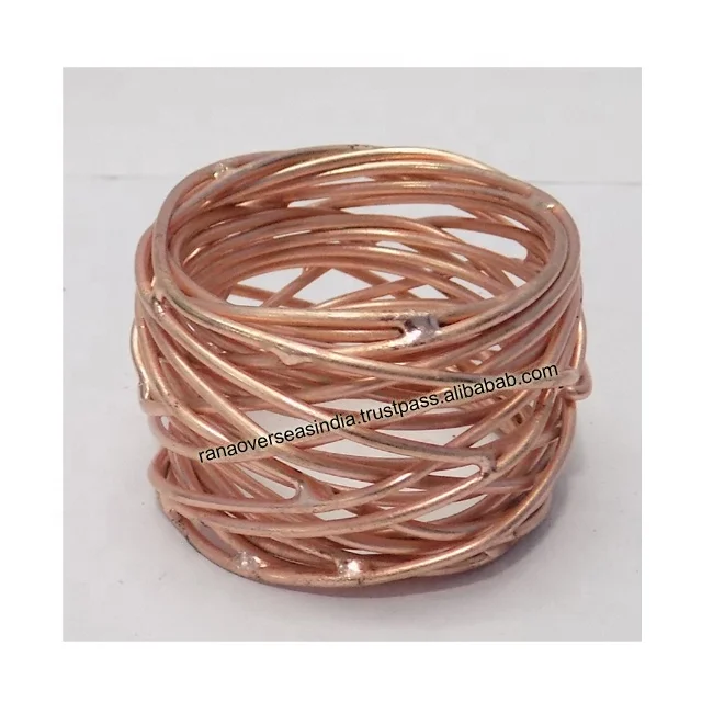 Premium Quality Wholesale Mullti Color Wire Round Mesh Napkin Ring For Wedding Party Dinner Tableware