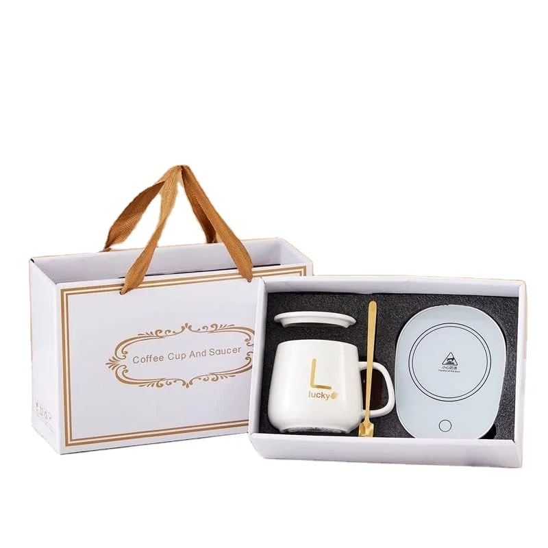 New Gift Coffee Cafe Heater Cup Ceramic Electric 55 Degree Coaster Usb Set Powered Portable Heated Electronic Smart Mug Warmer