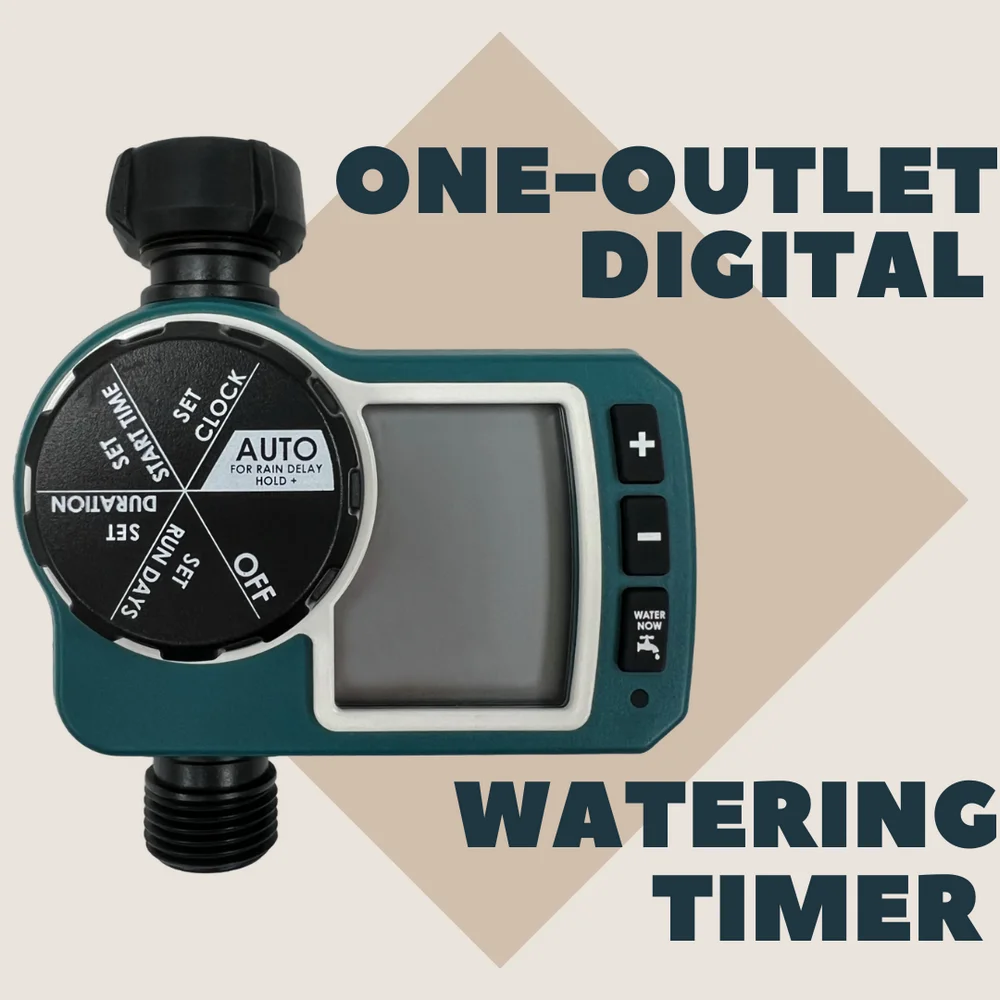 One-Zone Programmable Auto and Manual Modes One-Outlet Digital Watering Timer for Gardening