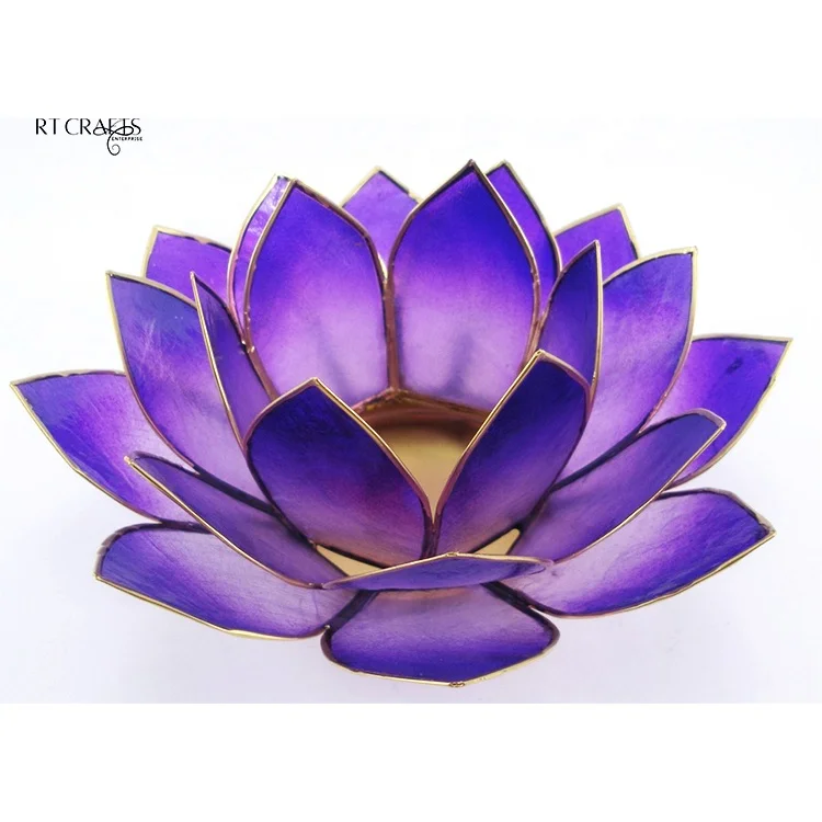 Capiz Shells Tea Light & Candle Holder Home Decoration Lotus Flower Style for Weddings Parties Meditation Table Spiritual Gift