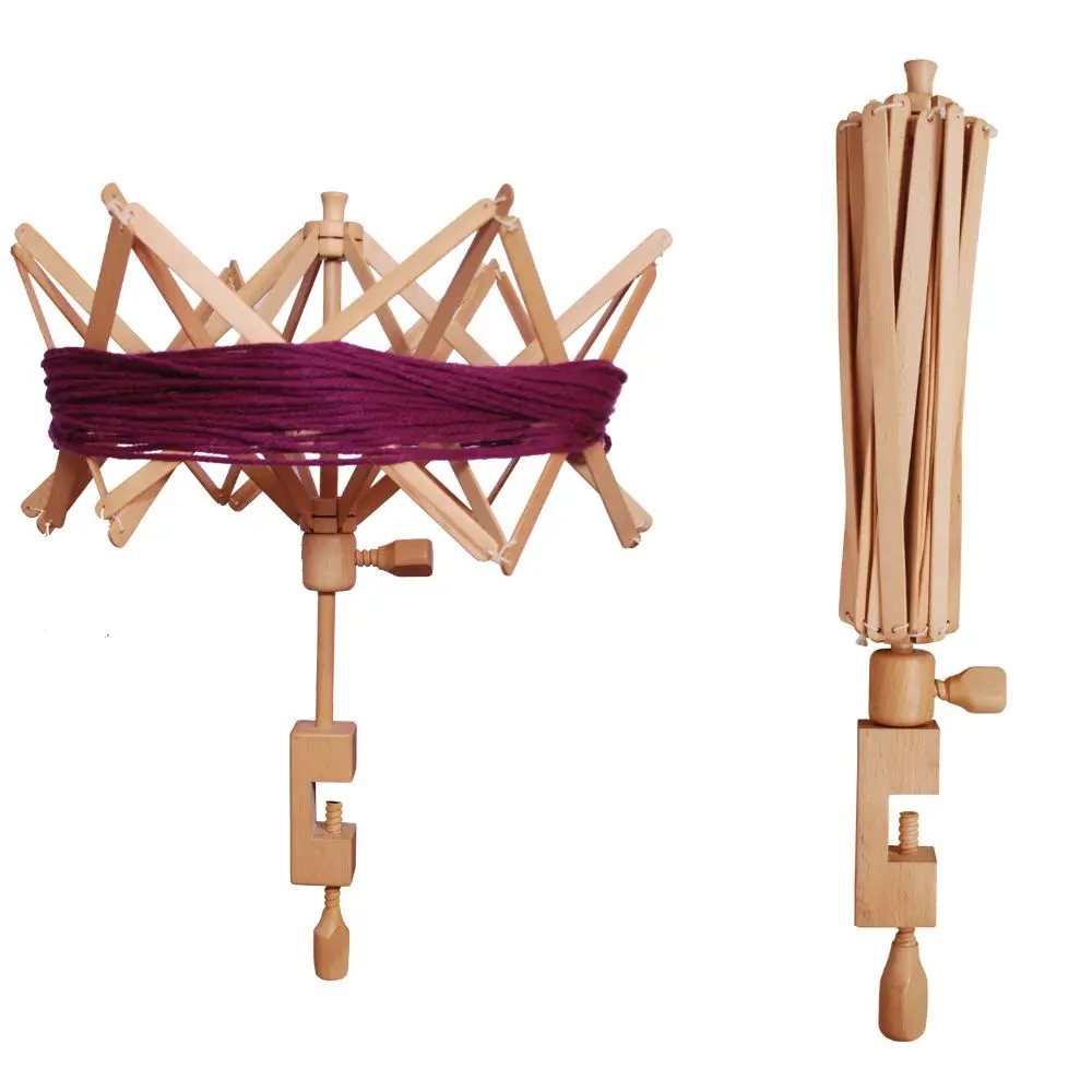 Custom low moq knitting tools skein Wooden Yarn Swift Wool Material for Knitting Box