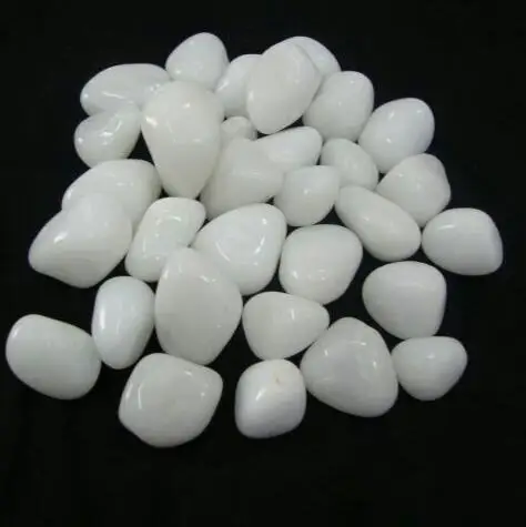 Milky white  round glossy polished natural pebbles for garden decoration home interior design used pebbles