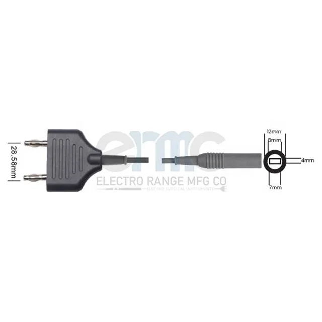 Best Product 2023 Electrosurgery Diathermy Standard  Plug Bipolar Cable Flat Plug Safety International 4mm Banana Plug Fitting