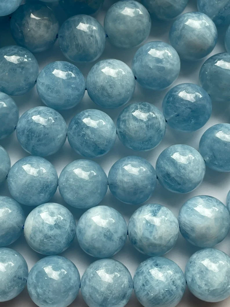 Aquamarine Stone bead Gorgeous natural blue color Milky Bule AquamarineHigh quality gemstone