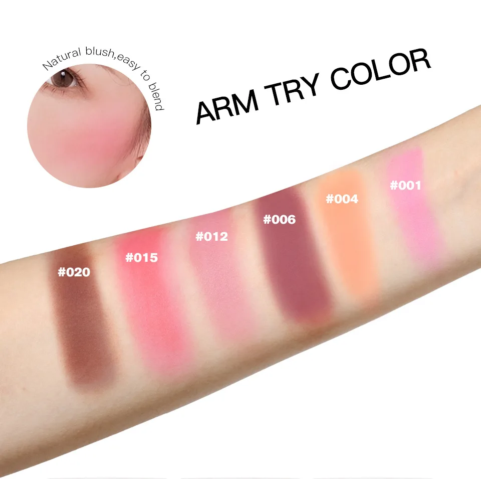 Professional Cosmetic 6 Colors Makeup Blusher Rose Glow Blush Pink Palettes Wholesale