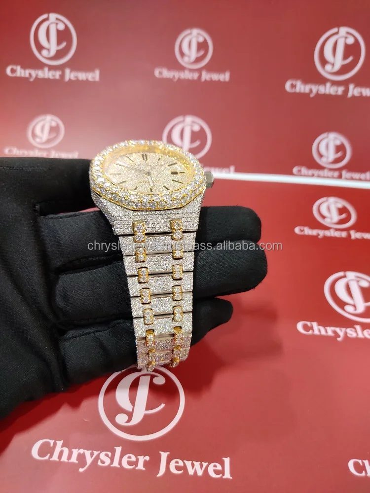 Luxury Alibaba 2024 Best Seller Supplier Manufacturer Wholesaler Exporter Good Price Moissanite Vvs Iced Out Watches In India