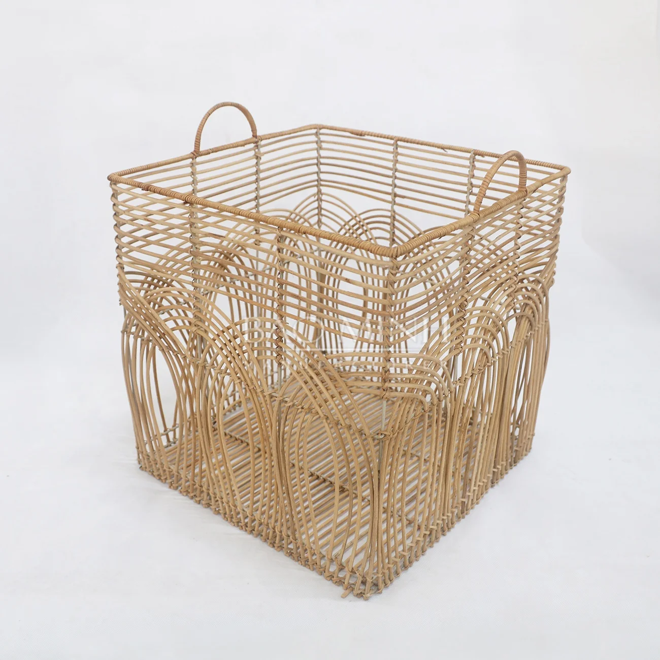 Natural Rattan Wicker Basket Storage Laundry Basket Holder Organizer
