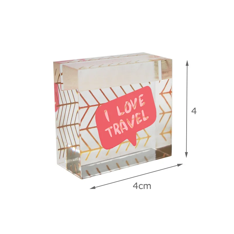 HOT Home Acrylic Clear Acrylic Base Cube Block Slotted  Stand Card Holder Note Display Holder
