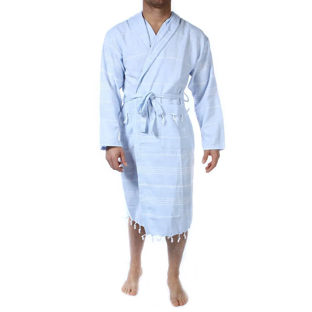 Pure Series Custom Logo Turkish Cotton Luxury Bathrobes for Women Men Lightweight Absorbent Hooded Hotel Robes with Tassels