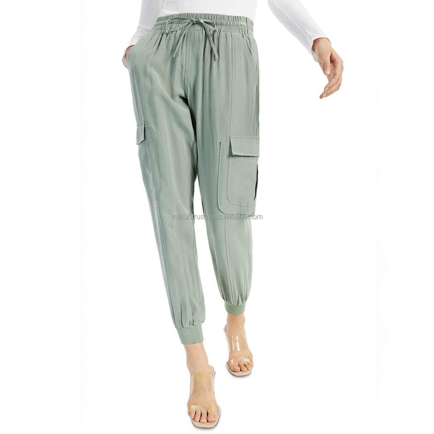 Wholesale Women MSWJW06 Casual Slim Fit High Knees Sexy Fashion Jogger Sweat Pants with Bottom Pockets New Arrival 2022