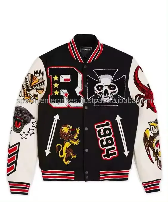 Wholesale Custom Varsity Letter Chenille Embroidered Iron On Alphabet Patch Chenille Embroidery Patches For Jacket and Hats