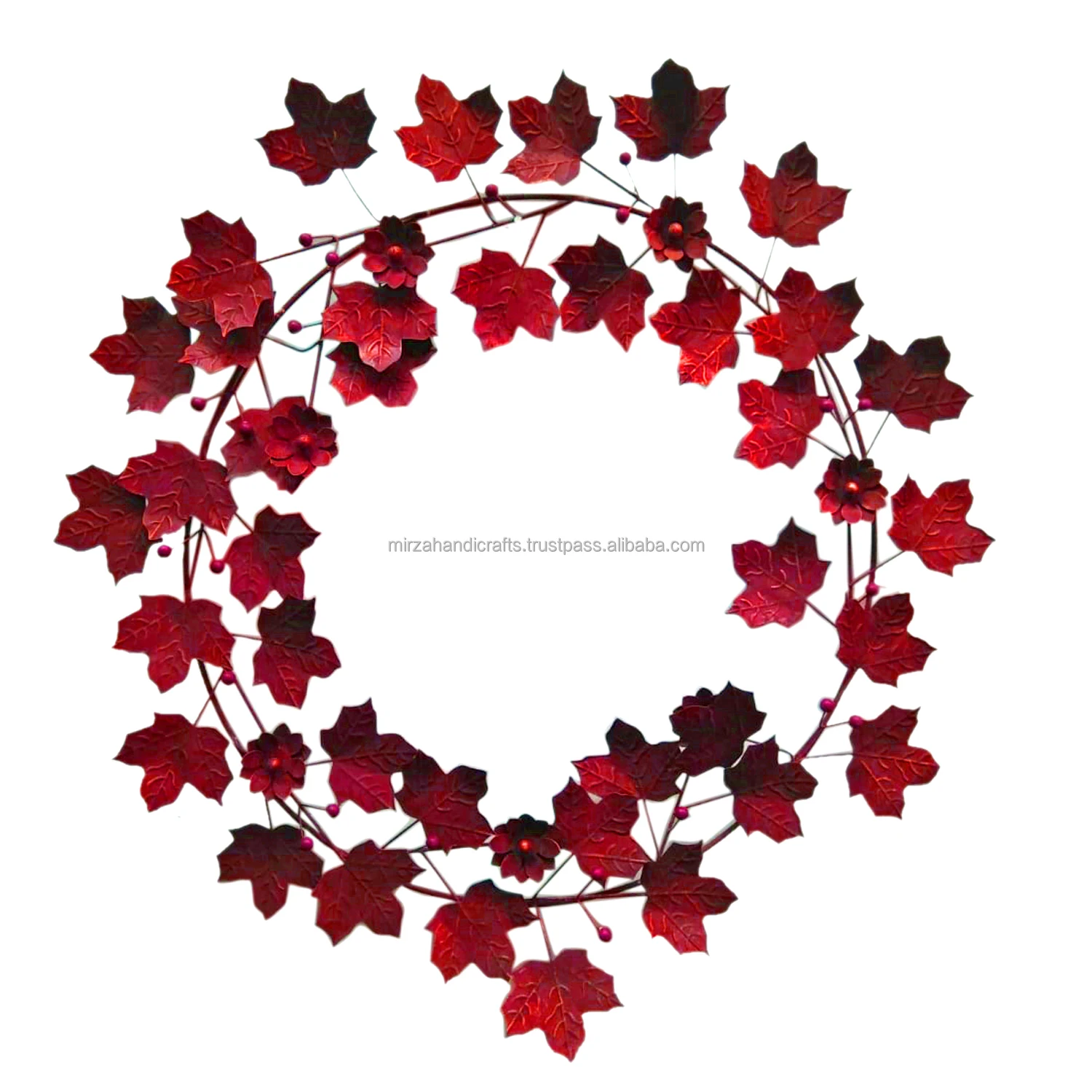 Luxury Multi Color Flower & Leaf design Wrought Iron Wreath for Party Decoration Style Wedding Home Decorations Main Door