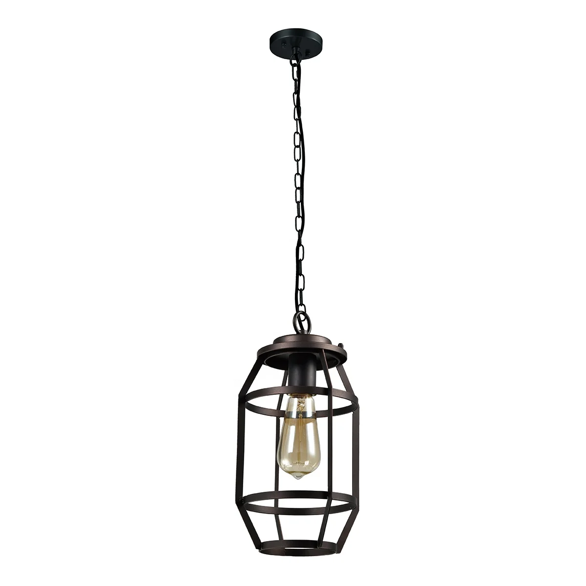 EJ-002 New Design Outdoor ORB Color Steel Outdoor IP44 Water Proof  Hanging Lantern Pendant Lamp from Direct China Factory