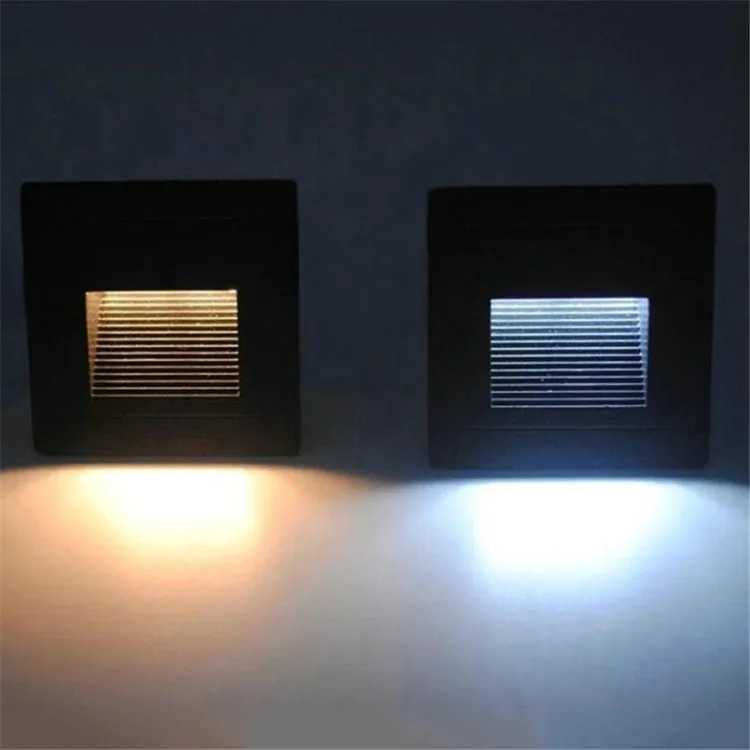IP65 3W Black Color Warm White LED Outdoor External  Fixture Door Gate Recessed Step Stair Light