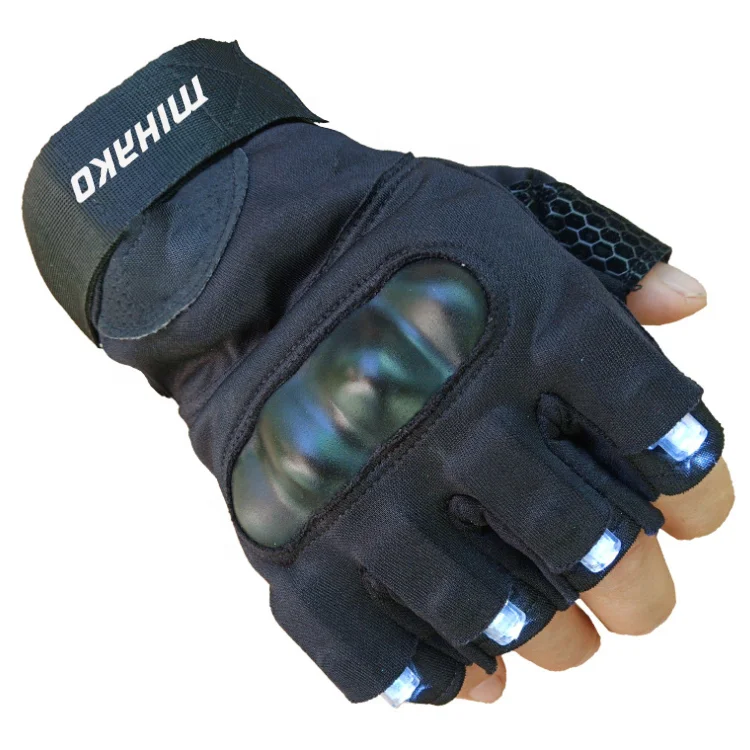 Лидер продаж велосипедные гоночные перчатки со светодиодной подсветкой на полпальца для езды велосипеде