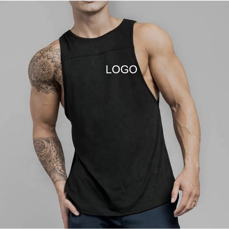 2022 New Men Bodybuilding singlet Vest Gym Sleeveless T Shirt Blank Fitness Clothing Plain Tank Top Sportswear Stringer Vest