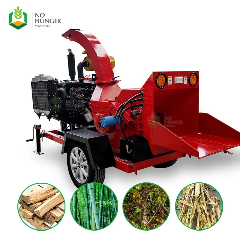 Diesel Wood Chipper Shredder Branch Shredder Logger Wood Chipper Blades Wood Processor Machine