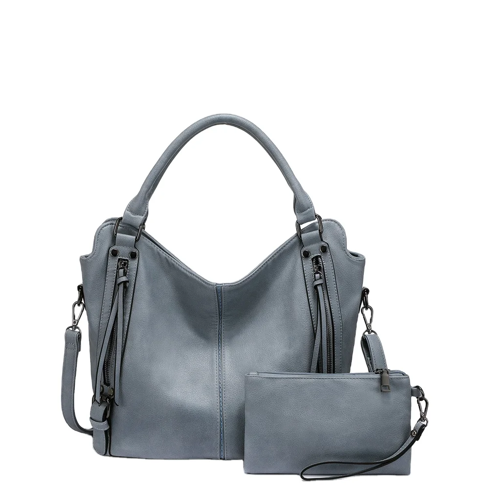 Custom multi color 3 layers hand made felt lady woman hand bag with leather strap