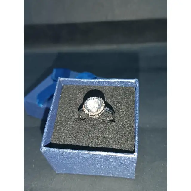 925 Sterling Silver Ring Natural Polki Diamond Ring Beautiful Design Handmade Silver Black Oxidised Ring Gif