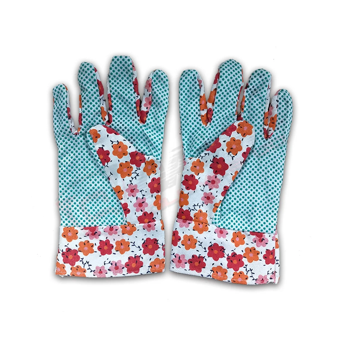 Weeding-Digging Planting Floral-Design Flower-Printings Ladies Gardening Made Of Cotton PVC-Dots Fashion Gardeners Gloves