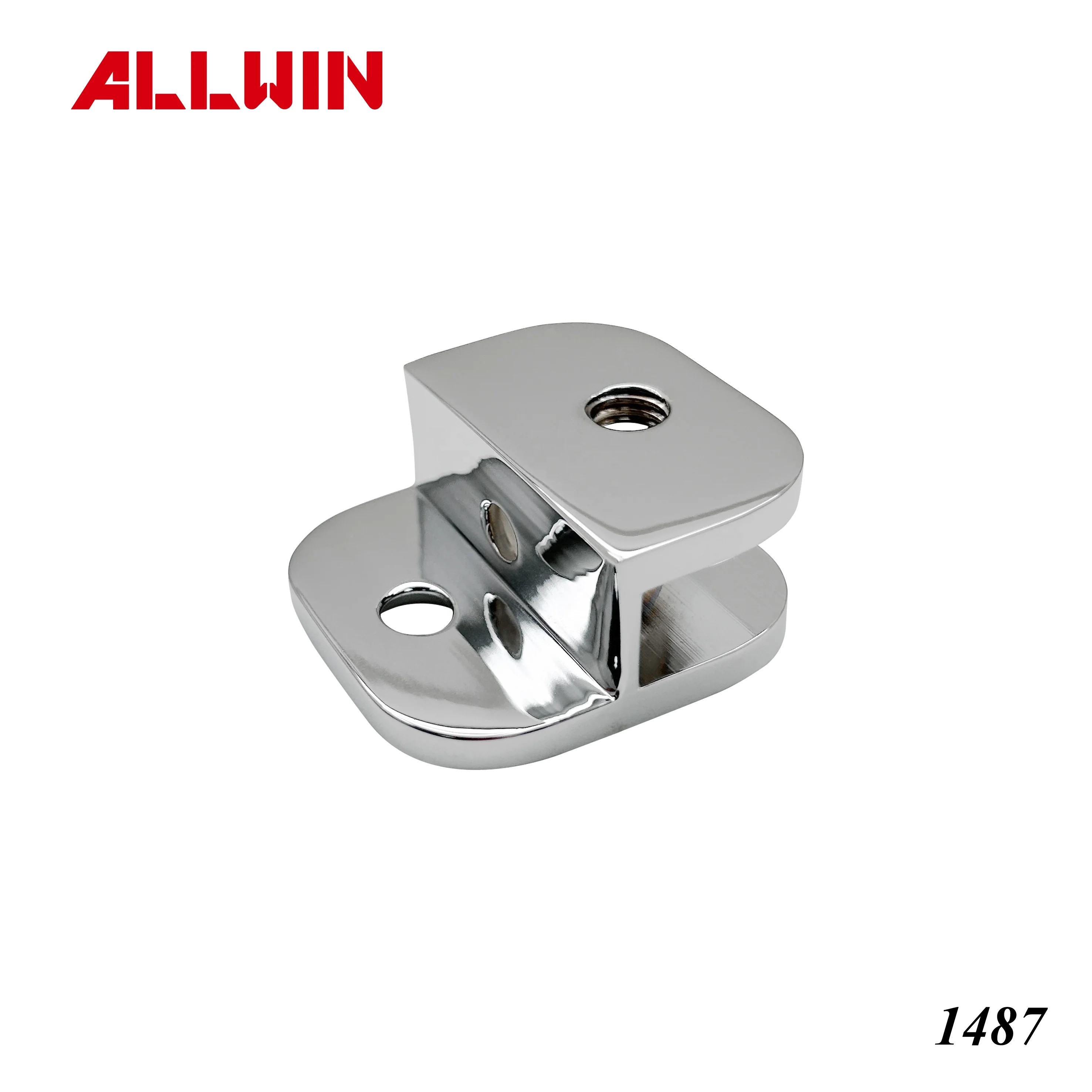 25 x 33mm for 6mm and 6mm glass Hole Free Polished Chrome Brass Shower Shelf Glass Clamp Connector