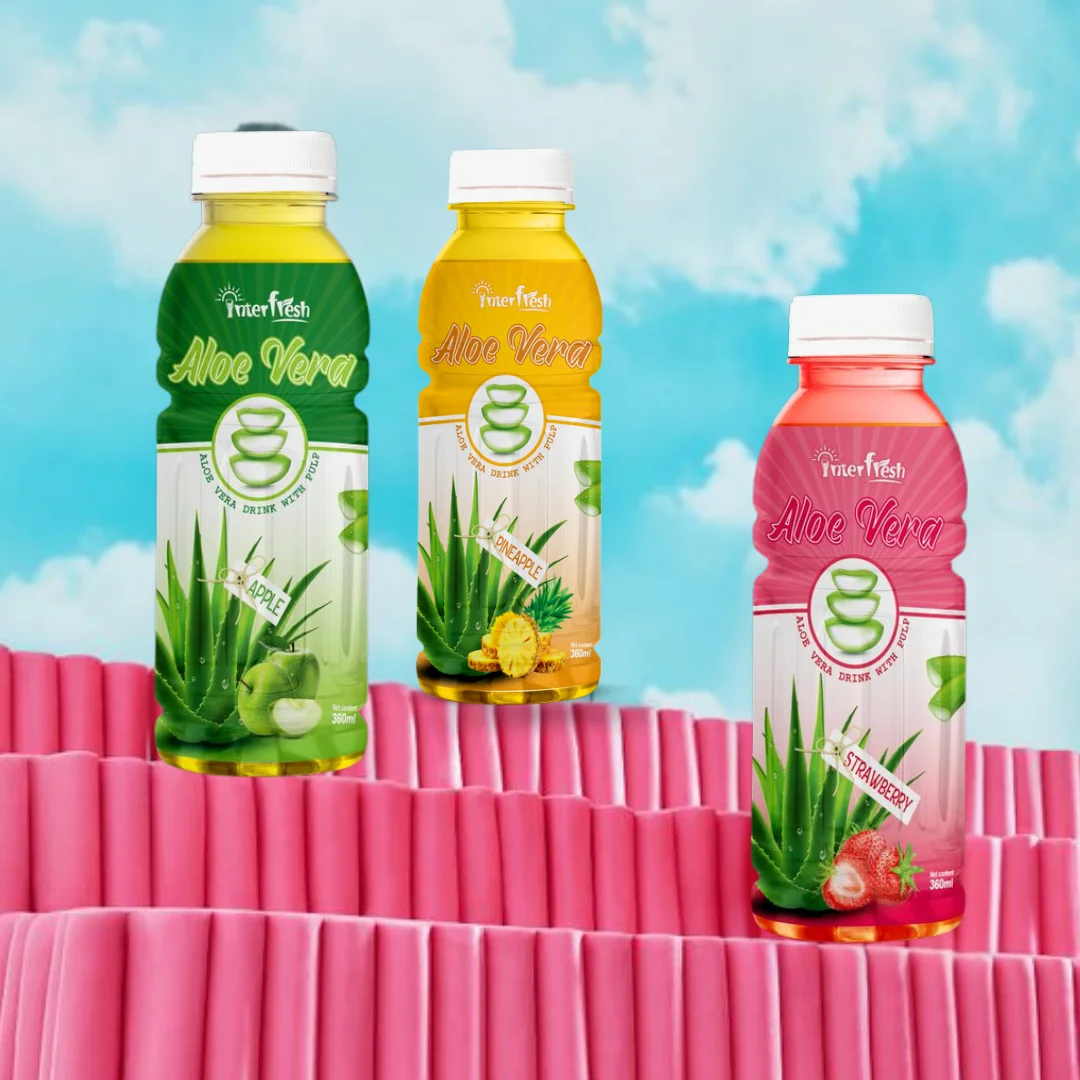Interfresh Brand Aloe Vera Drink with Mango Flavor 500ml Size OEM ODM Options Water Pulp Berries Ingredients Made in Vietnam