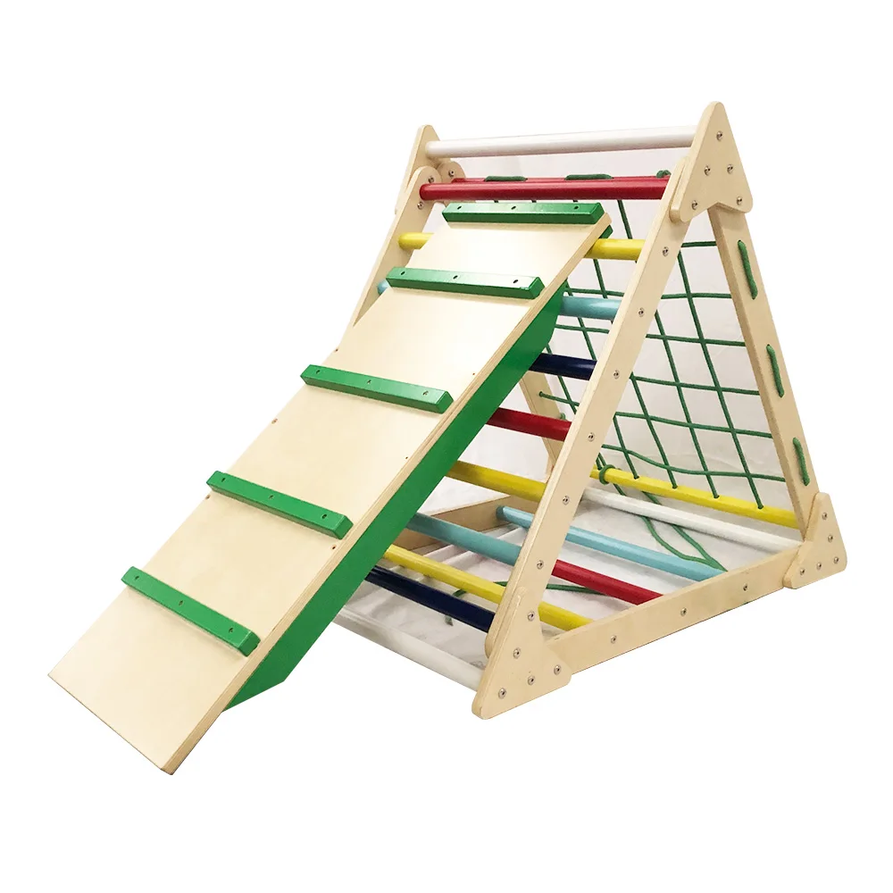 Xiha Triangle Wooden Foldable Climbing Frame Triangle Arch Toddler Gym Transformable Triangle Indoor Playground