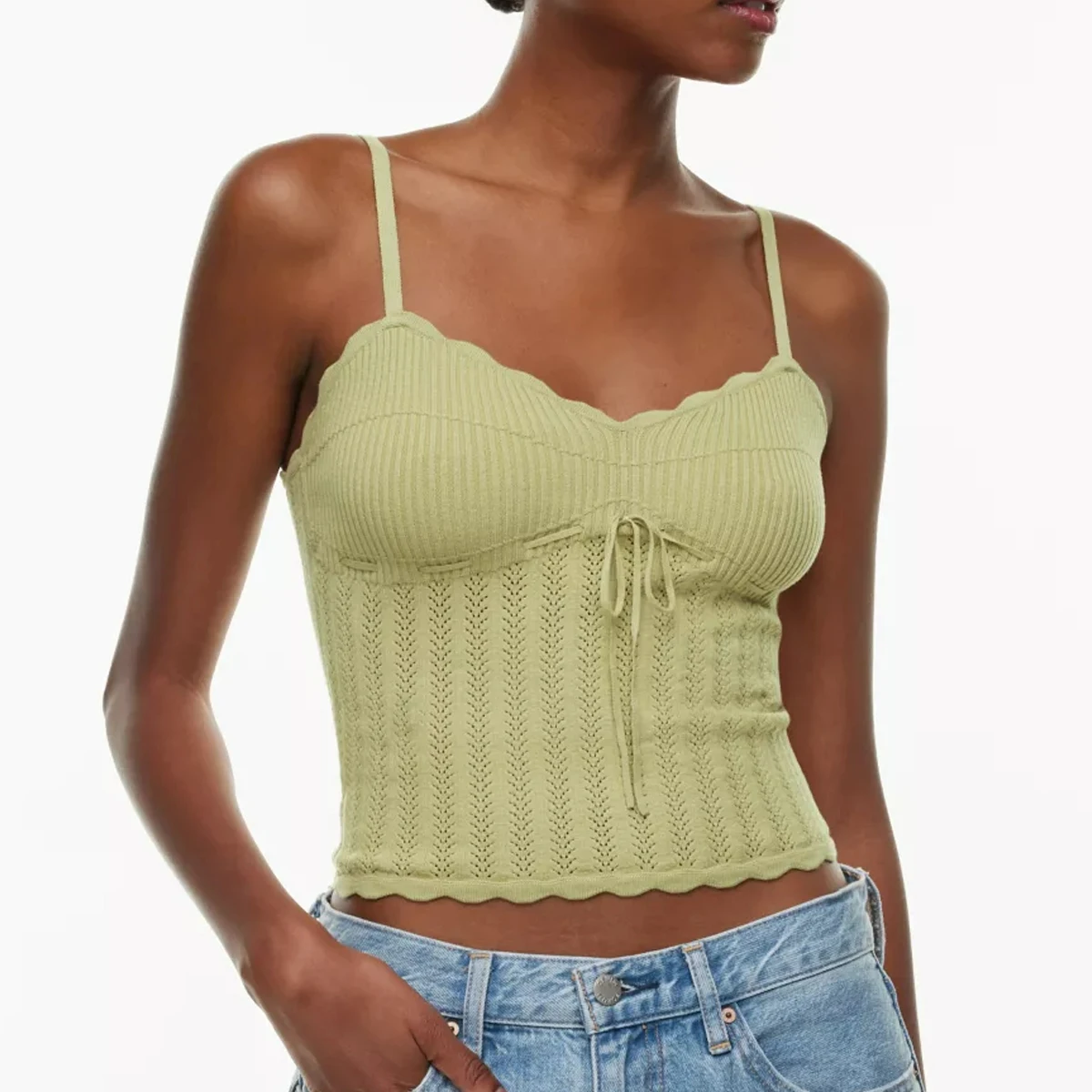 New Arriver Women Knitwear Female Knitted Off Shoulder Sleeveless Crop Tops Slip Strappy Custom Sexy Sweater Tank Tops