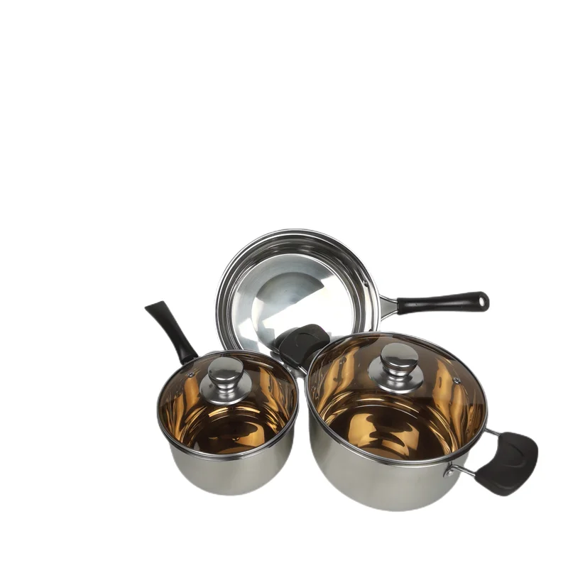 Belly shape capsule bottom casserole pot palm restaurant stainless steel cookware sets
