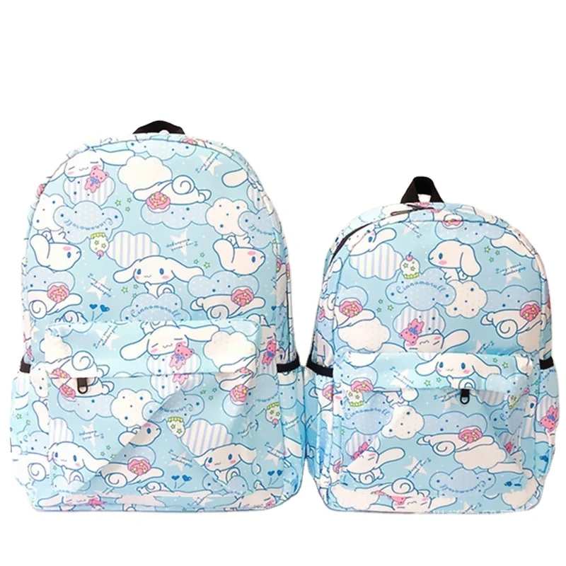 Sanrio Anime My Melody Kuromi Cinnamoroll Student Bag Backpack Parent-child Lightweight Tarp Backpacks For Children Kawaii Toys