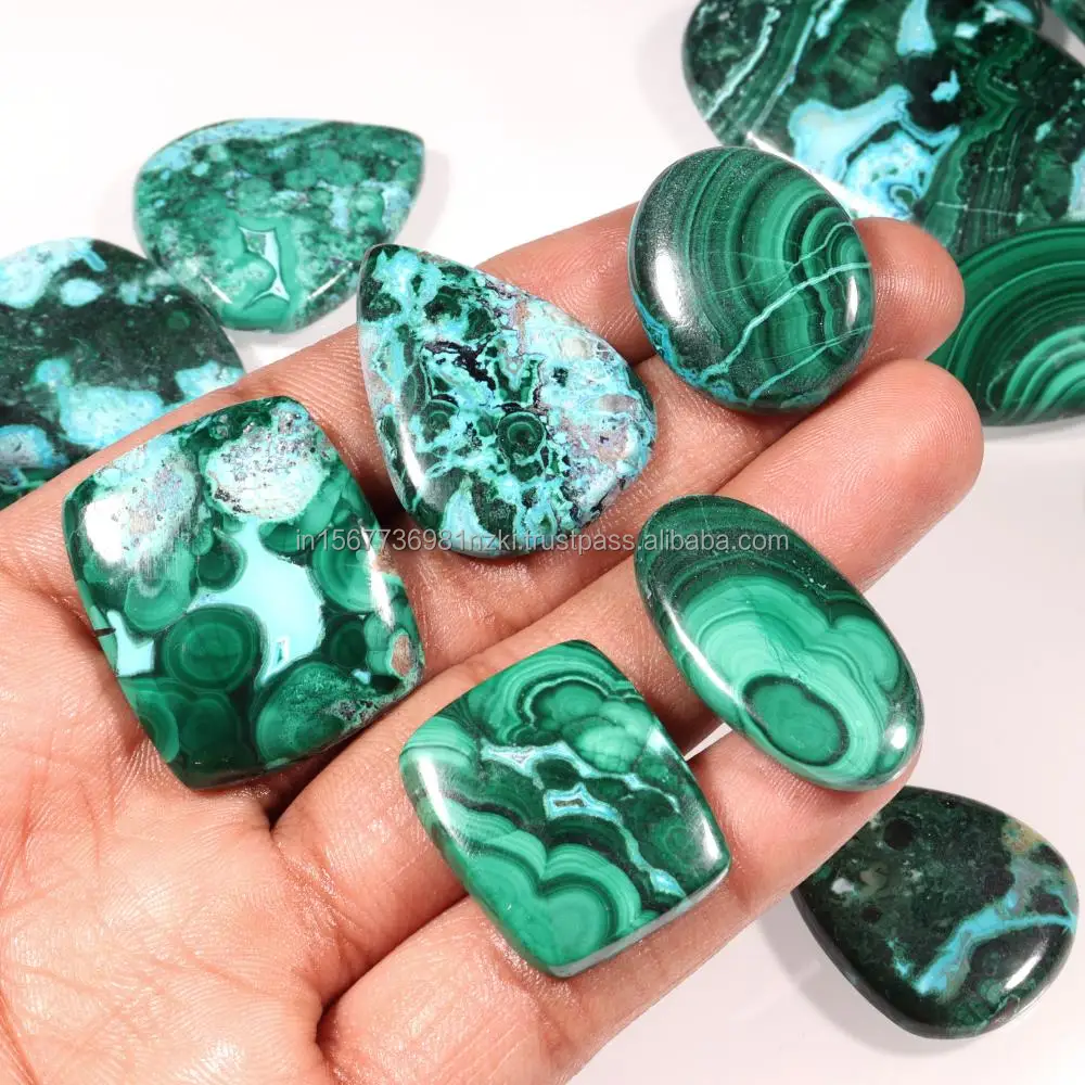 100% Natural Malachite Calibrated Gemstone Cabochon Buy Wholesale Lot in Bulk Malachite Loose Gemstones Hand Made Making Jewelry