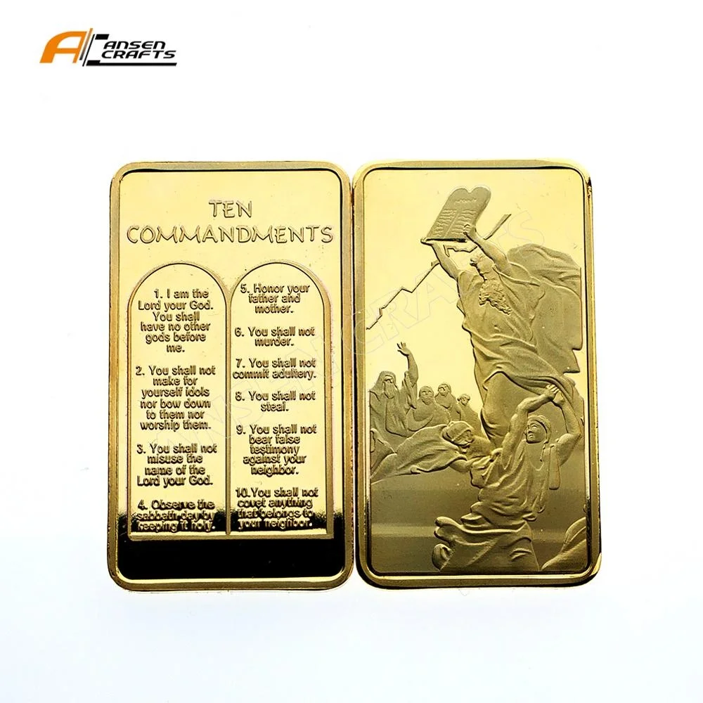 Cross Jesus Christ on the Custom Made Gold Rose Ingot Shape Bar