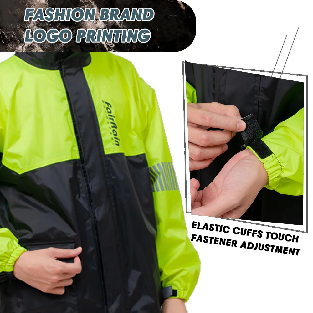 Custom Night Hawk Fashion Motorcycle Rainproof Windproof Rain Coat Waterproof Motorcycle Suit Water Proof Rainsuit