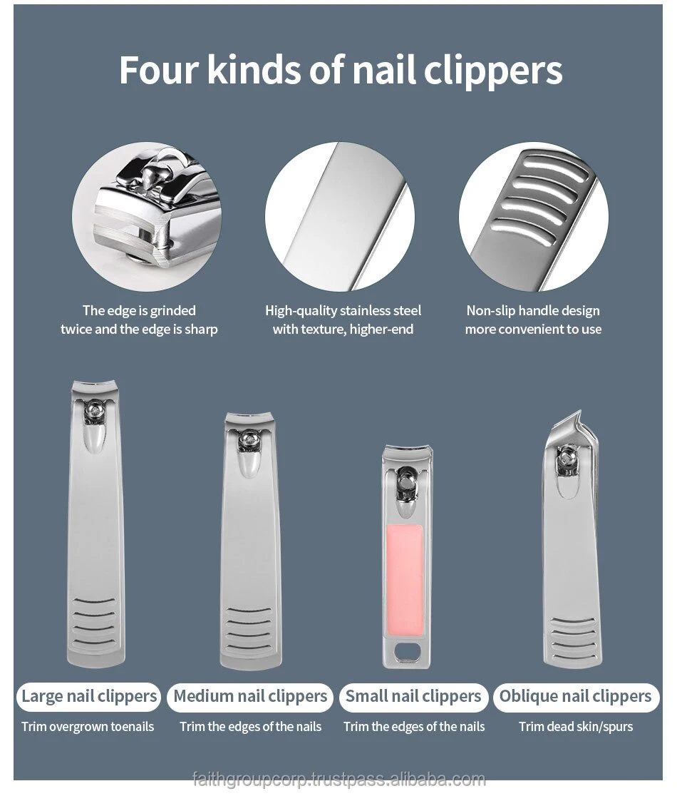 20 Pcs Nail Clipper Set Stainless Steel Manicure Pedicure Set Portable Nail Cutter Kits Multifunction Nail Cleaning Makeup Tools