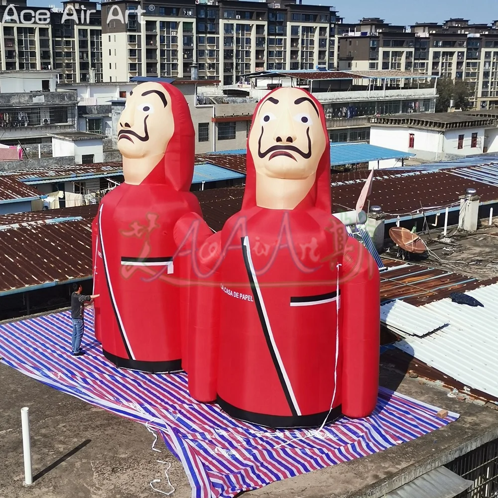Commercial Inflatable Robbers, Inflatable Money Heist Cartoon Banknote Thief Model For Outdoor Event Decoration