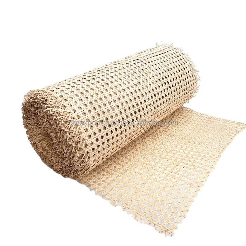 Half inch Woven Rattan Sheet Materials For chair Seat Natural Mesh Roll Woven Rattan Cane Webbing DHT Made in Vietnam