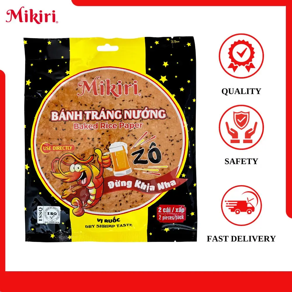 Simple Fast Food Shrimp Snack Organic Snack Baked Sesame Rice Paper Mix Shrimp Packing 2 Pieces Bag Use after unpacking