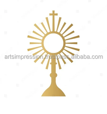 stylish amazing monstrance brass mirror monstrance Unique church product India 2024 handmade factory arts impression  hot sell